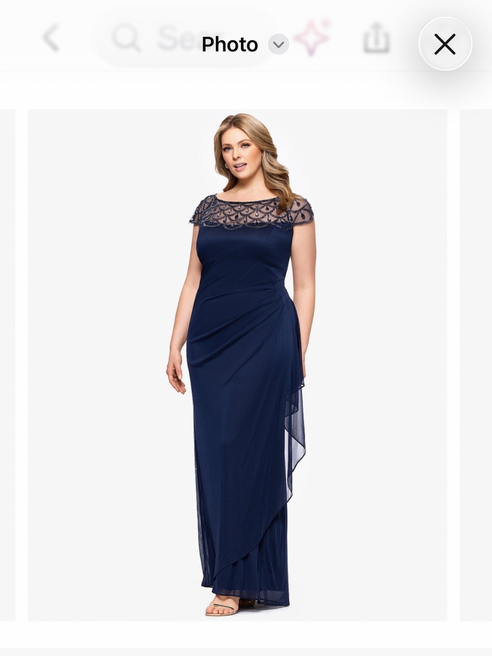 NWT XSCAPE Navy Blue Evening Gown 20W